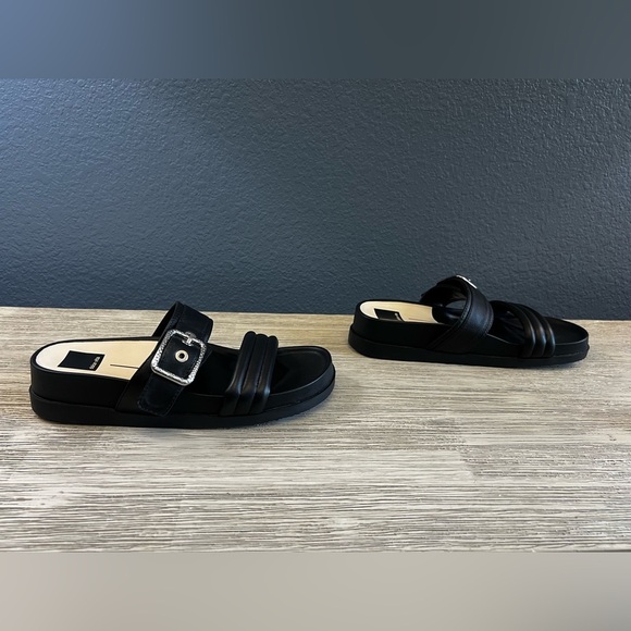 Dolce Vita Soya Black Sandals Silver Buckles - Picture 2 of 9